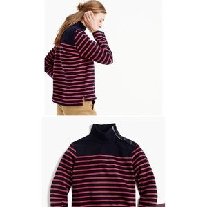 J. Crew button mock neck top